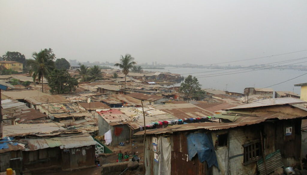 Cockle Bay slum in Sierra Leone taken by John Hassan Koroma of SLURC