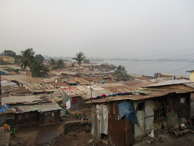 Cockle Bay slum in Sierra Leone taken by John Hassan Koroma of SLURC