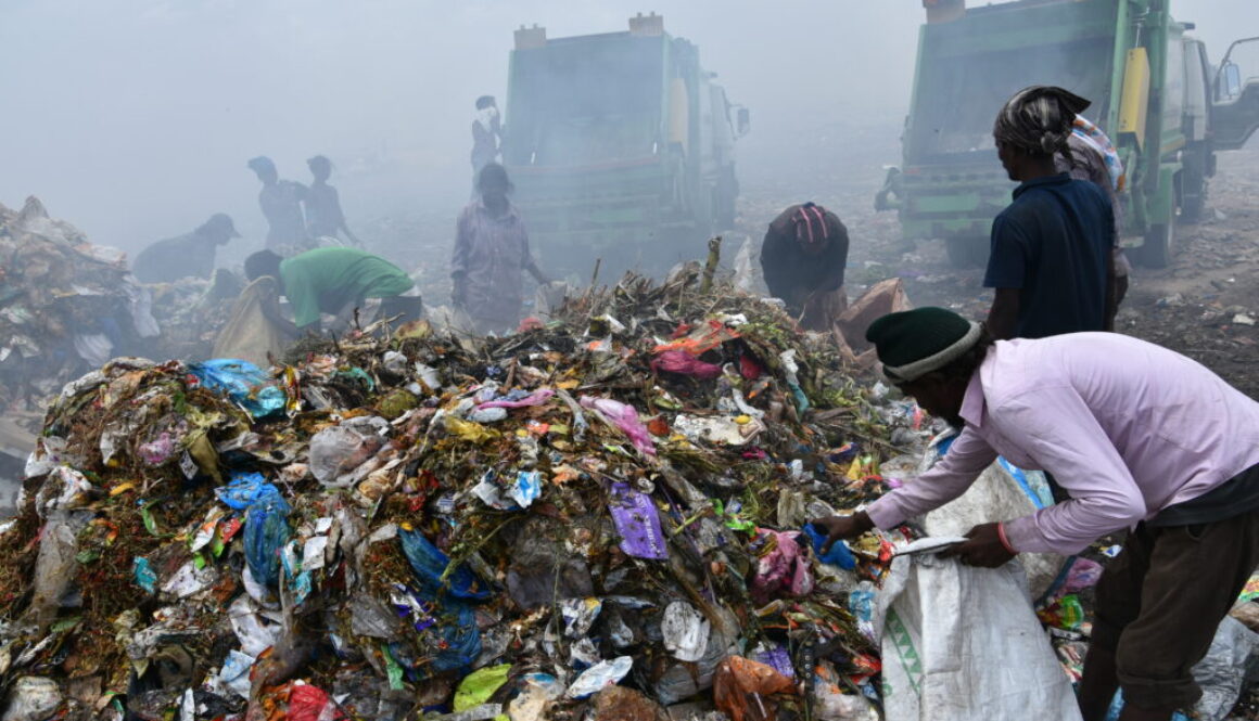Piles of plastic on a dump site