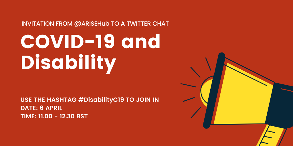 COVID-19 and Disability Invite containing date and time of the Chat