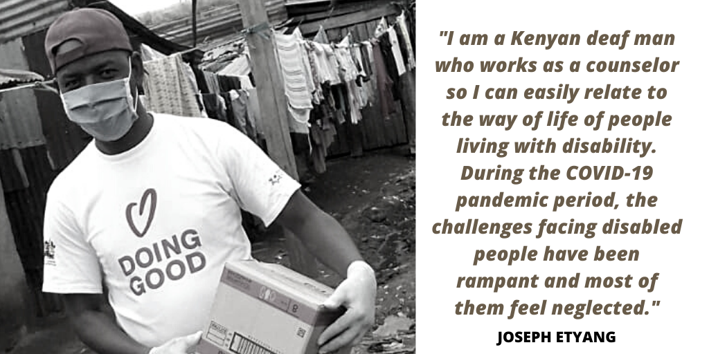 Photo of Joseph and a quote from the photo story