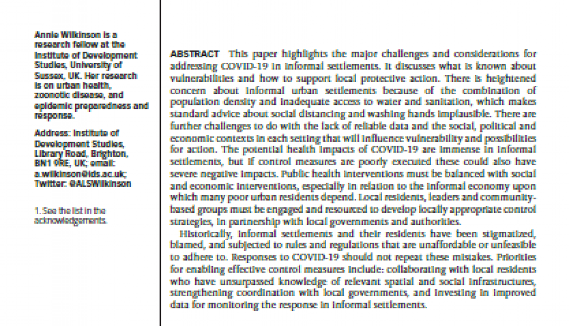 Local response in health emergencies snapshot of the paper