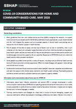 COVID 19 considerations for home and community based care