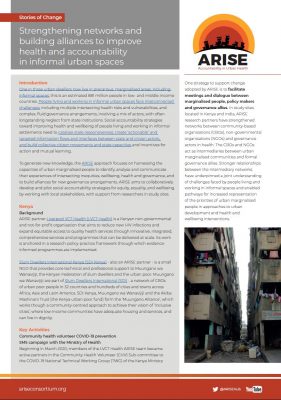 Strengthening networks and alliances Story of Change