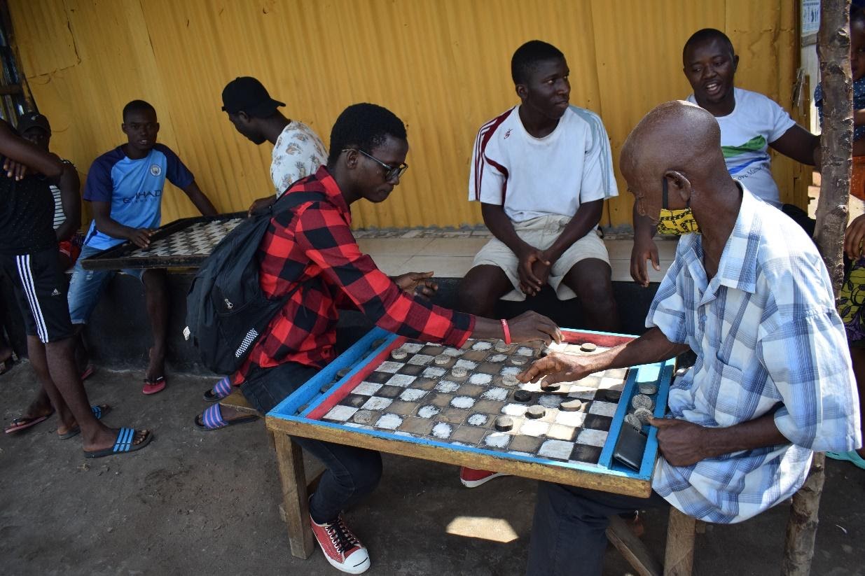 Youth engaged in social games