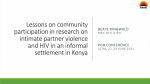 Lessons on community participation in research on intimate partner violence and HIV in an informal settlement in Kenya