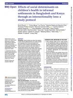 Effects of social determinants on children’s health in informal settlements in Bangladesh and Kenya through an intersectionality lens: a study protocol