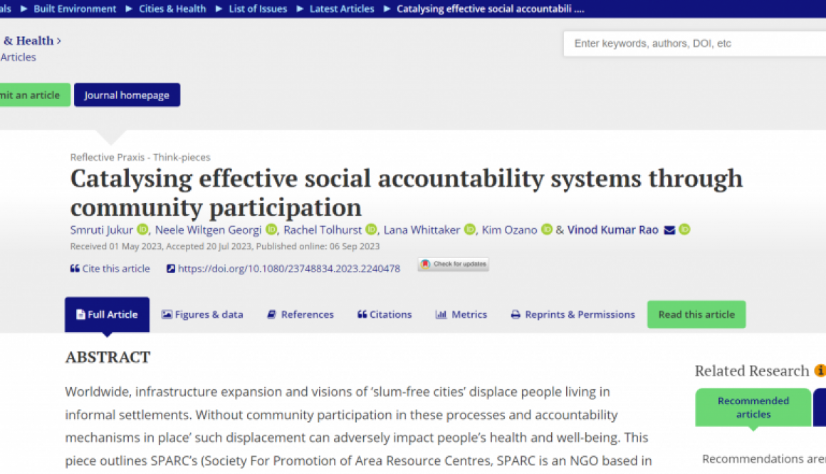 Catalysing effective social accountability systems through community participation