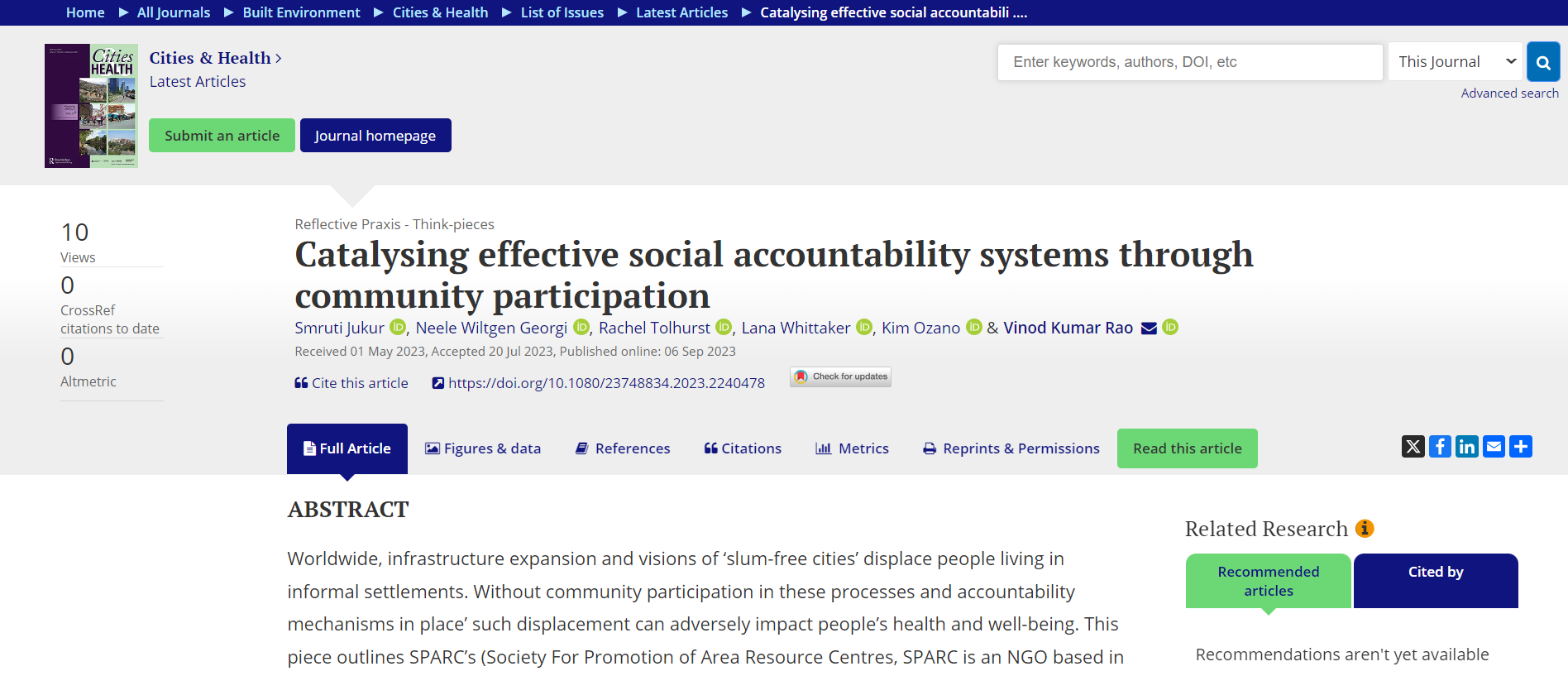 Catalysing effective social accountability systems through community participation